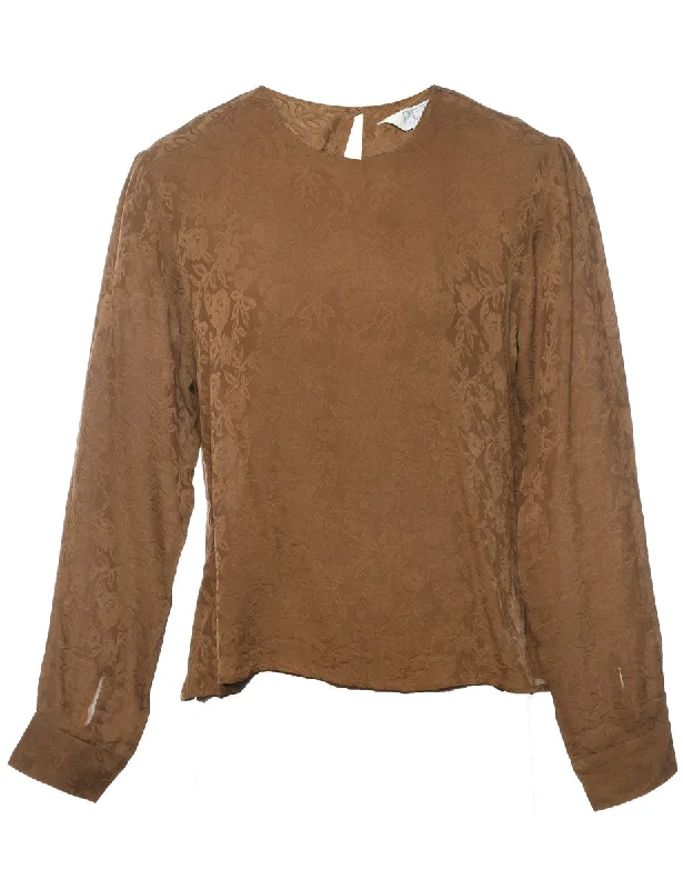 Silk Jacquard Top - L Bold Women's Animal Print