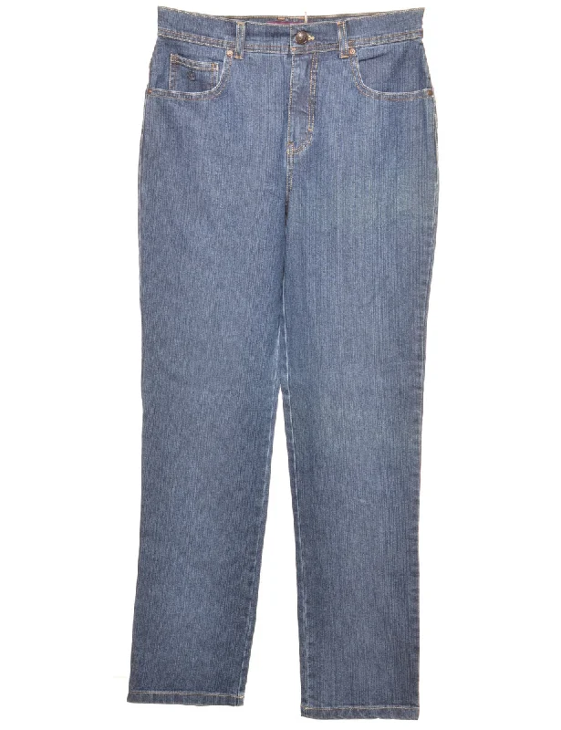 Indigo Washed Tapered Jeans - W30 L31 Stylish Women's Tropical 