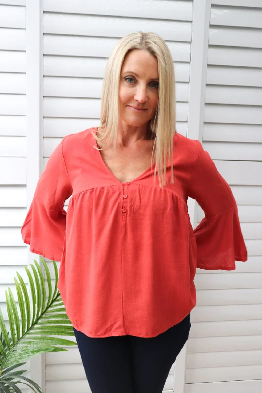 Bridgerton Top in Rust Confident Women's High - fashion