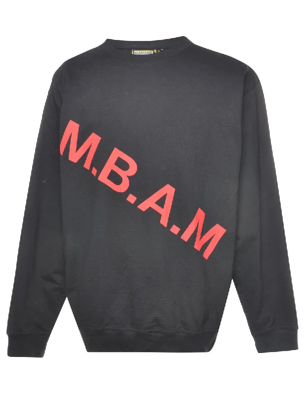 Black M.B.A.M Printed Sweatshirt - M Bohemian Women's Free
