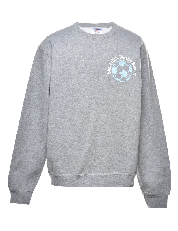 Soccer Printed Sweatshirt - M Confident Women's High - fashion