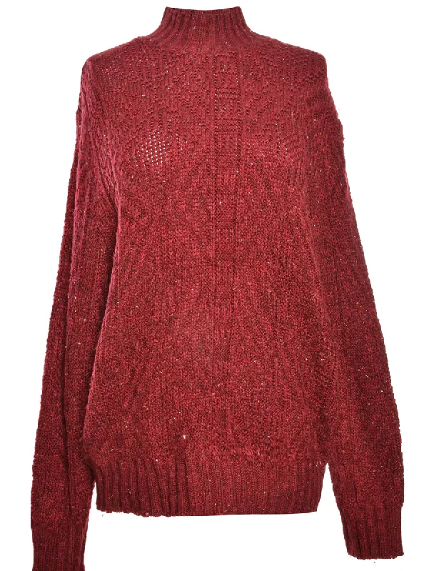 High Neck Maroon Jumper - L Adventure