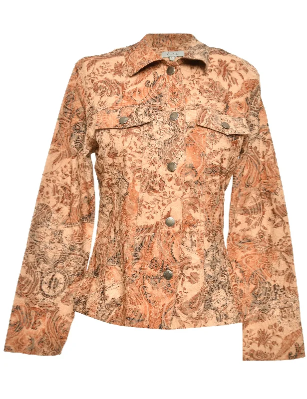 Printed Brown Jacket - L Street