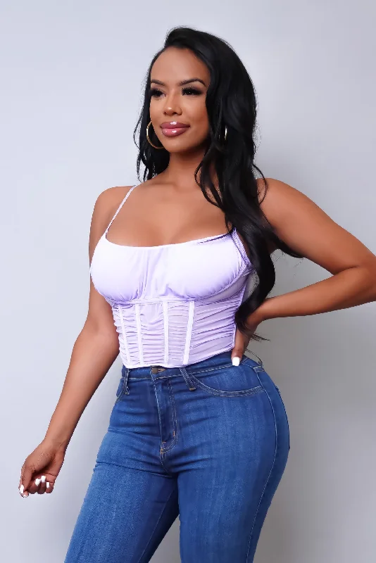 Pennylane Corset Top - Purple Disco