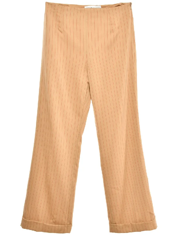 Striped Red & Cream Trousers - W28 L29 Youthful Women's Anime - inspired