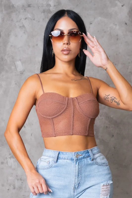 Keeping Close Top - Brown Casual Women's Loose - fitting