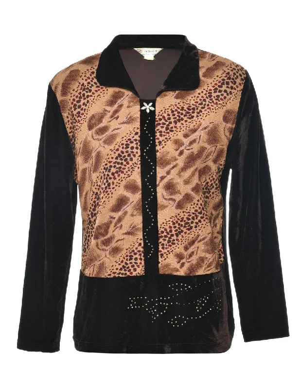 Animal Print Evening Top - L Modern Women's Tech