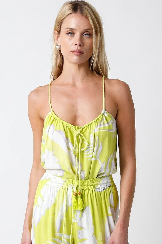 Lemon and Lime Tie Front Tank Sharp Women's Italian