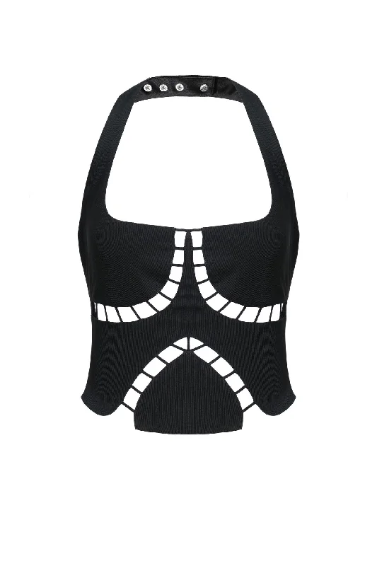Doutzi Top - Black Laid - back Women's Style
