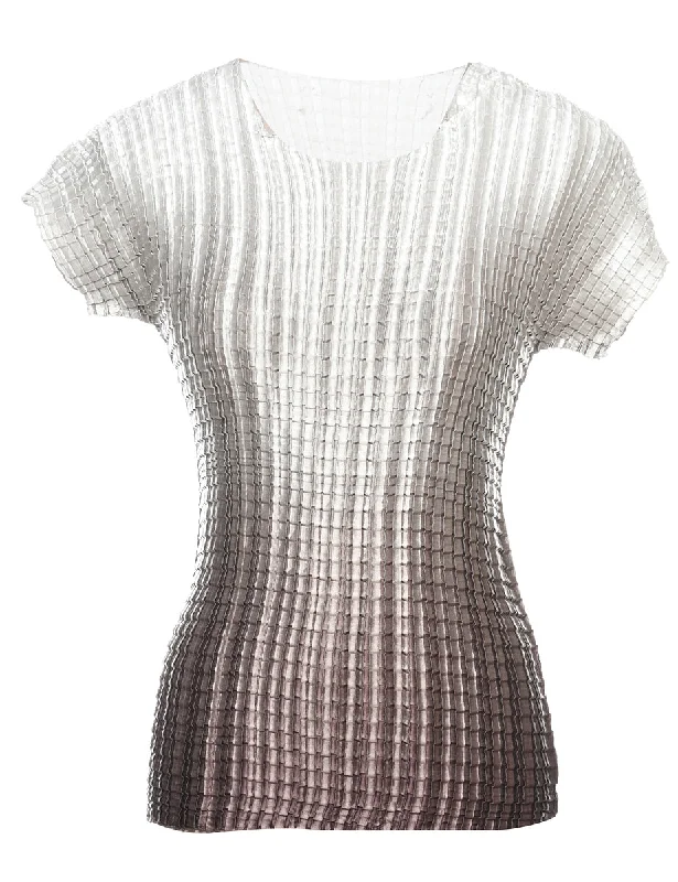 Beige & Brown Ombre Design Top - S French