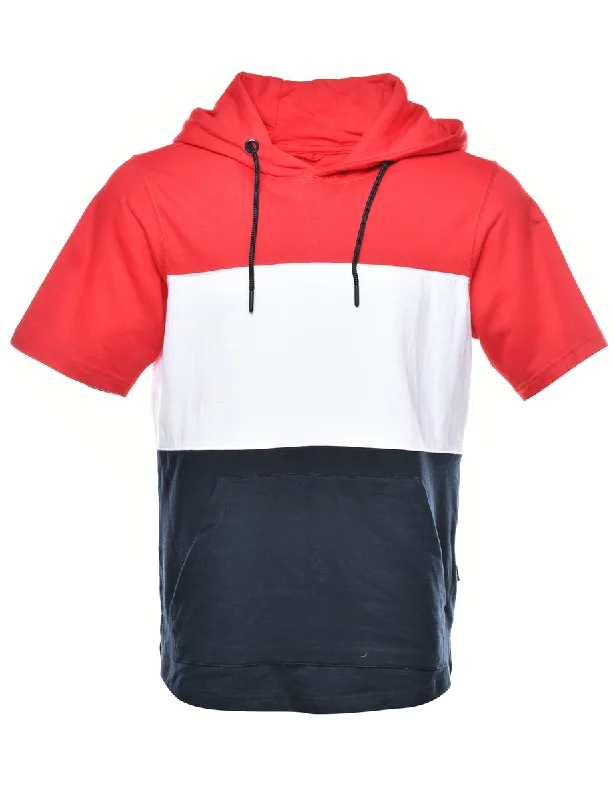 Colour Block Printed Hoodie - S Edgy Women's Punk
