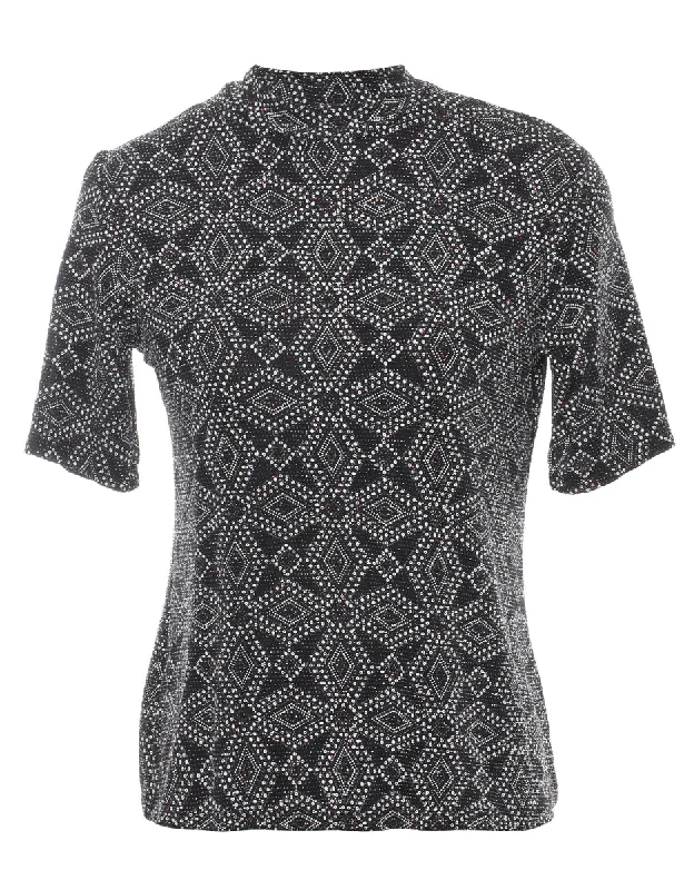Sparkly Evening Top - M Polished Women's Silk