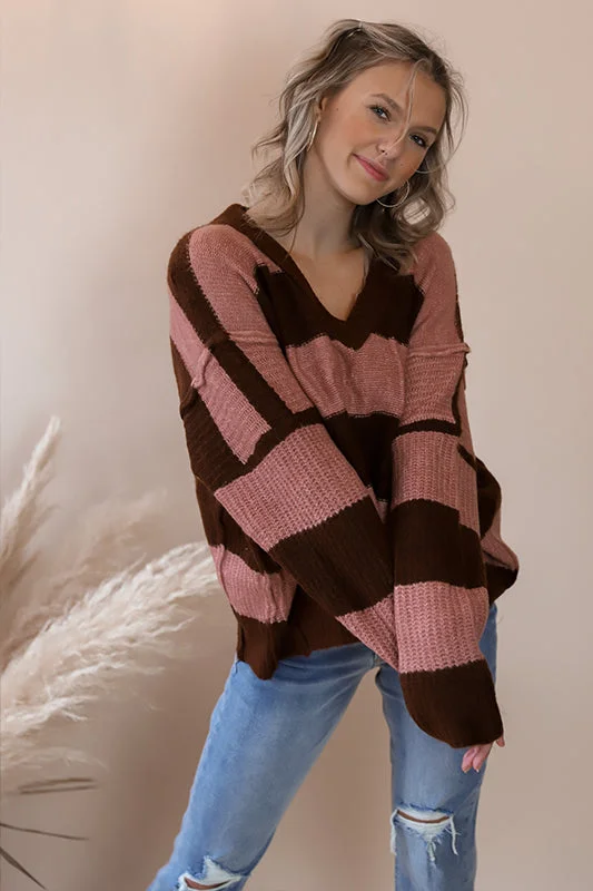 Lissy Mauve Sweater Geometric