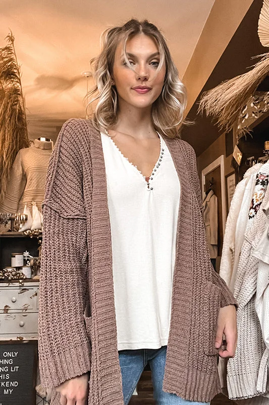 Beth Mocha Cardigan Laid - back Women's Style