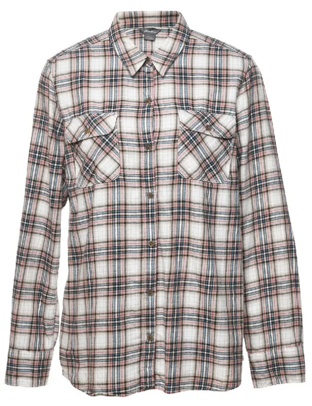 Eddie Bauer Checked Shirt - L Cozy Women's Sherpa - lined
