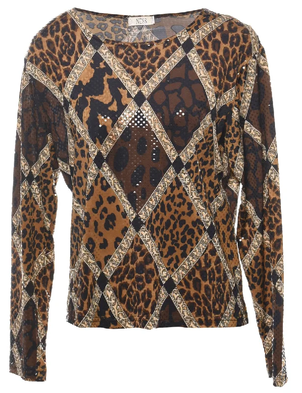 Leopard Printed Top - M Women