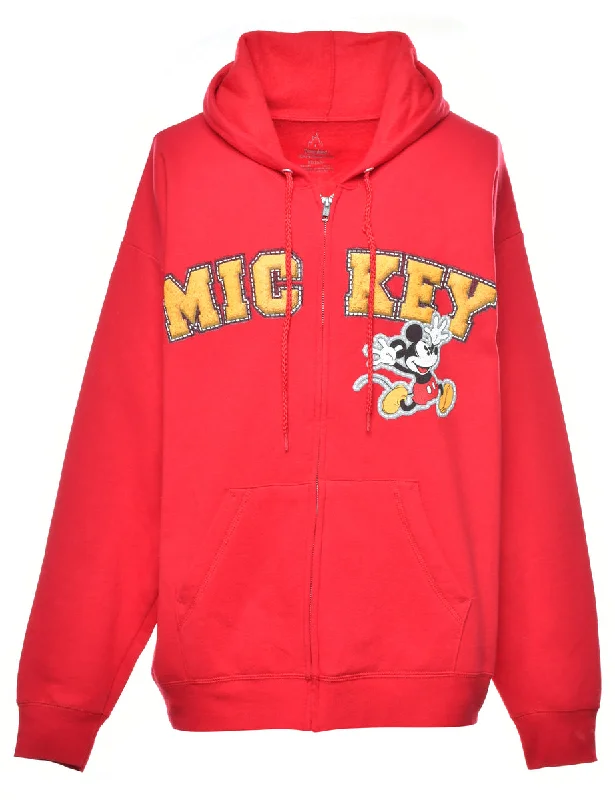 Red Mickey Cartoon Sweatshirt - L Cozy Women's Winter