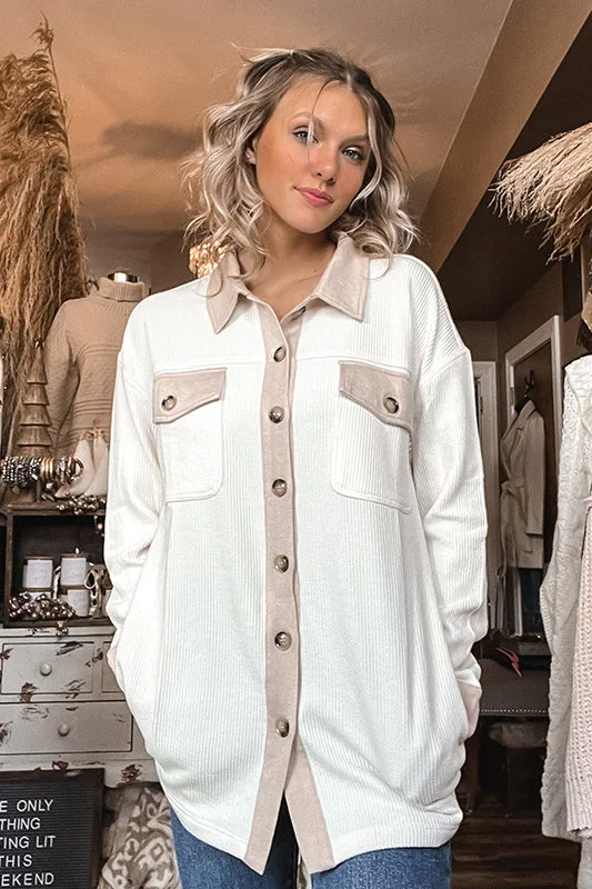 Taya Textured Shacket Luxurious Women's High -  end