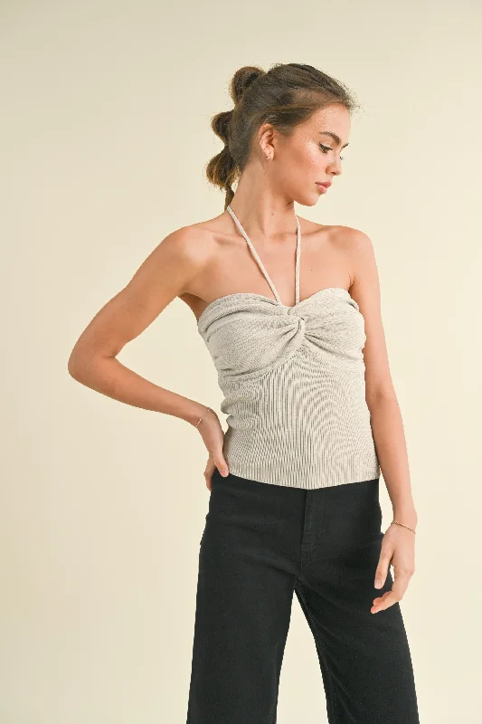 Knit Wit Sweater Top In SILVER Bold Women's Statement