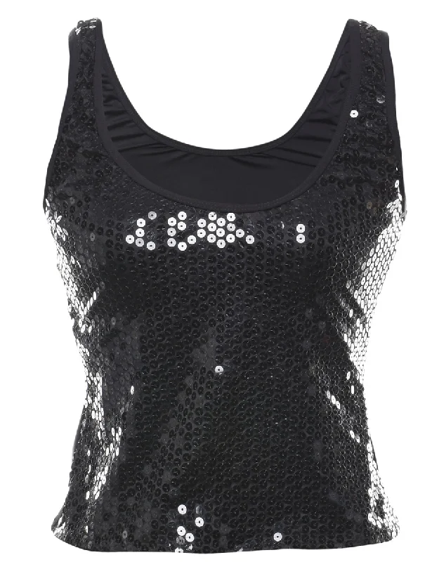 Sequined Party Top - XS Cool Women's Distressed