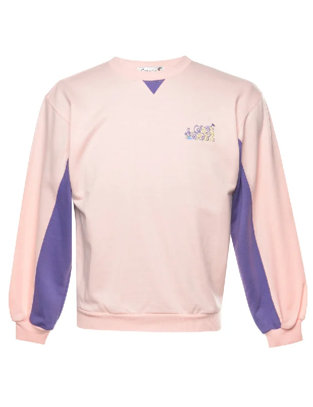Pale Pink Plain Sweatshirt - S Dynamic Women's Moto