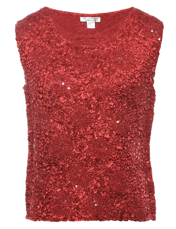 Popcorn Evening Top - M Cozy Women's Winter