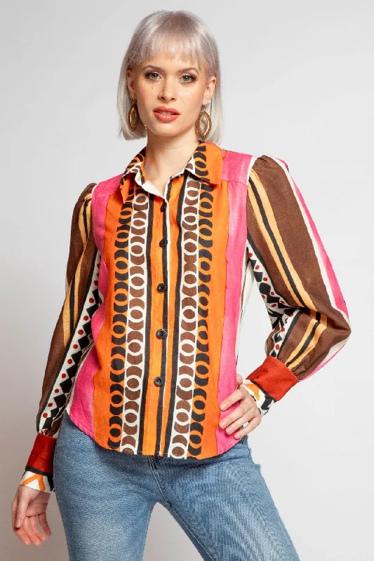 Lorca Blouse - Tulum Stripe Classic Women's Tweed