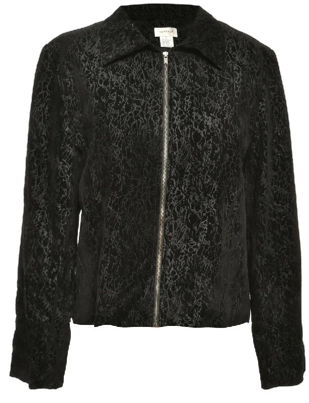Patterned Black Jacket - L Business