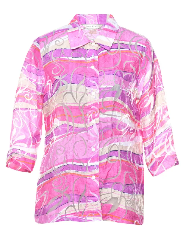 Floral Shirt - L Polished Women's Silk