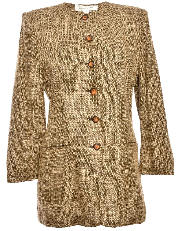 Brown Textured 1980s Jones New York Jacket - M Modern Women's 