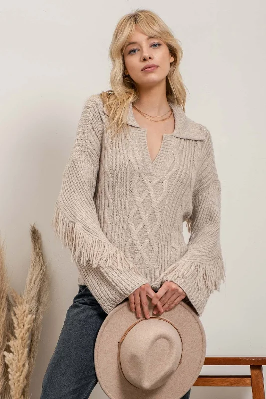 Julian Fringe Sweater Unique Women's Upcycled