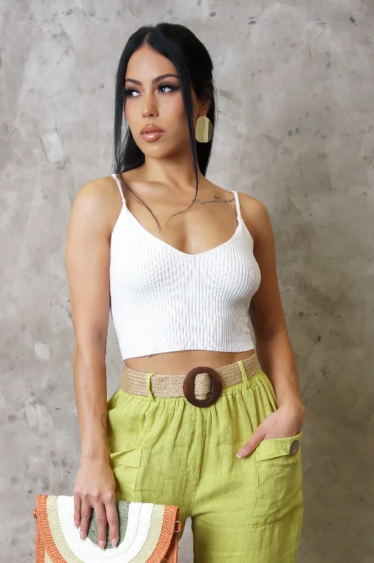 RESTOCK!! Locked In Crop Top - White Refined Women's 