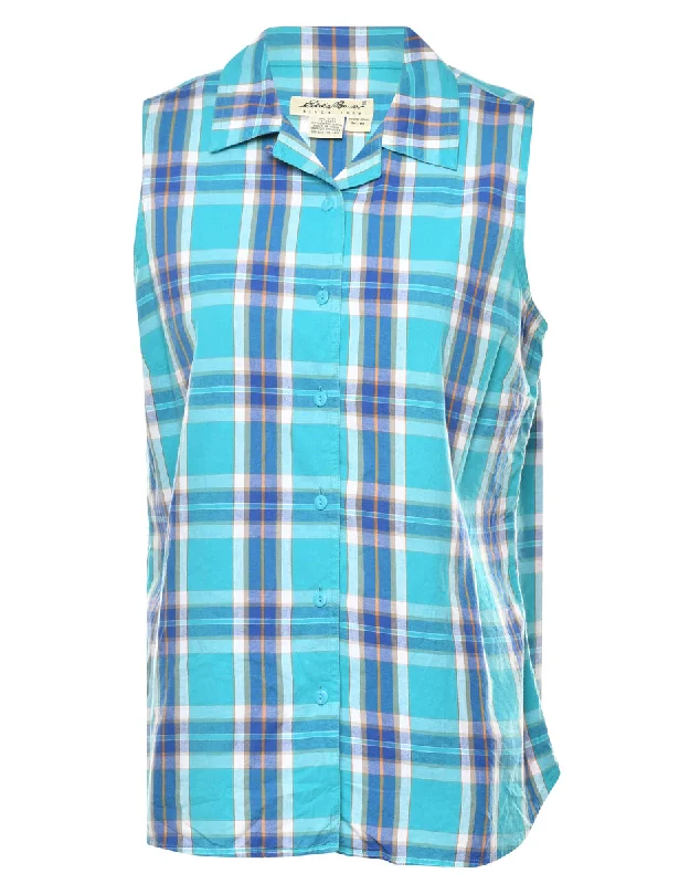 Eddie Bauer Checked Shirt - M Dapper Women's Bow - adorned