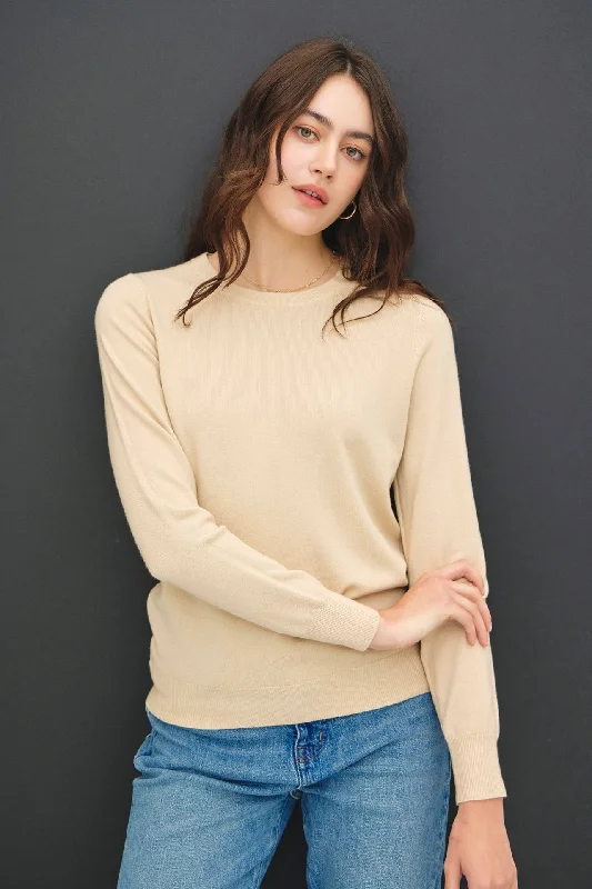 Adele Basic Crewneck Sweater Laid - back Women's Vibe