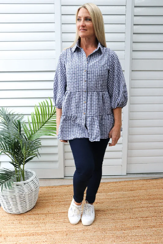 Heartland Shirt in Navy Checks Country