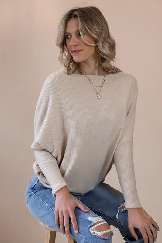 Billie Oatmeal Blouse Sporty Women's Athleisure 