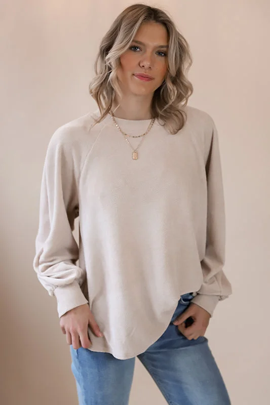 Georgia Taupe Balloon Sleeve Blouse Cashmere