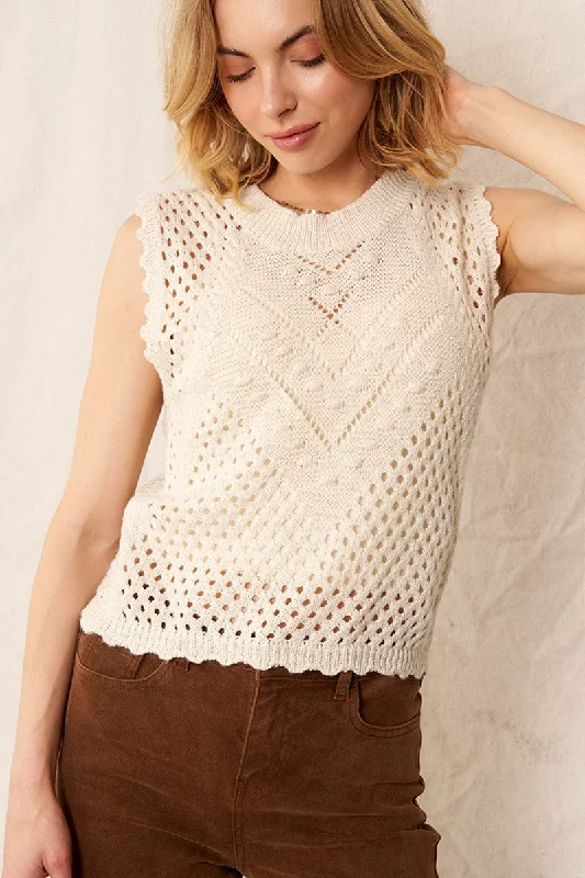 Pamela Sleeveless Sweater Vest Top Youthful Women's Anime - inspired