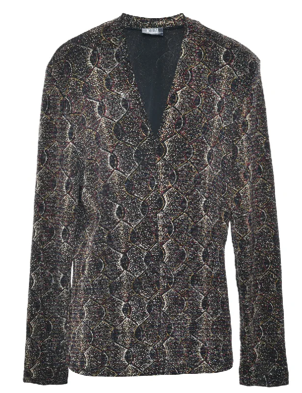 Patterned Evening Top - L Elegant Women's Formal 