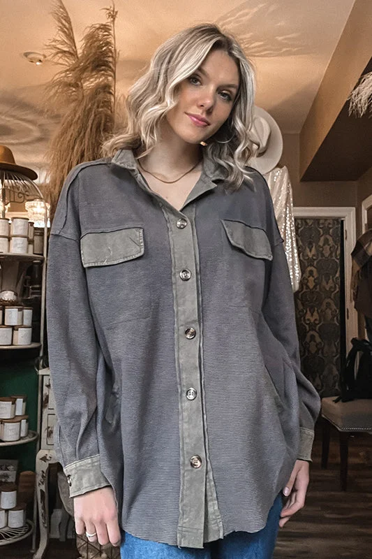 Sophie Slate Thermal Shacket Cool Women's Skate