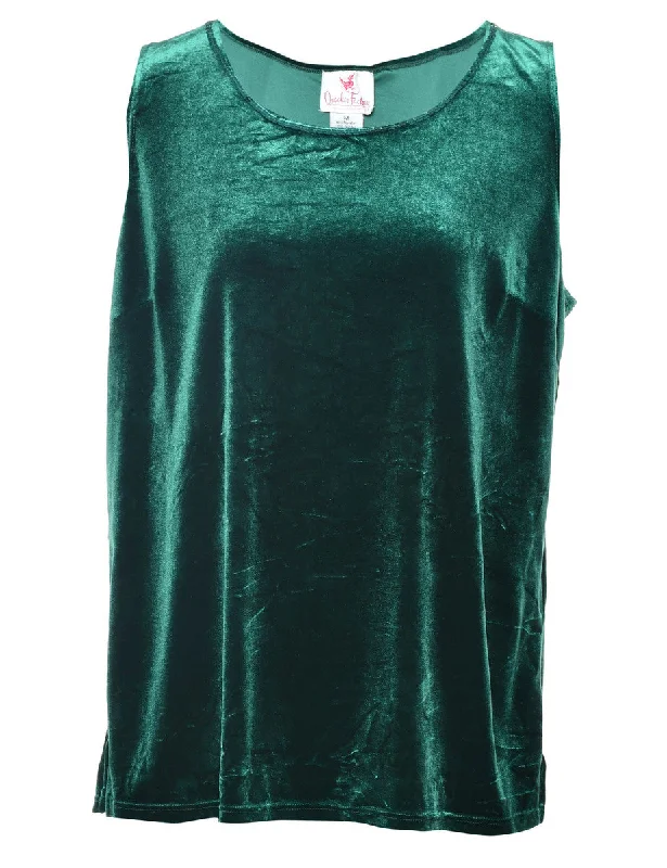 Sleeveless Velour Evening Top - M purpose