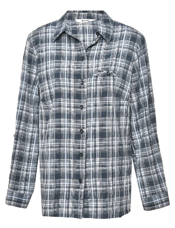 Black Checked Shirt - L Classic Women's Tweed