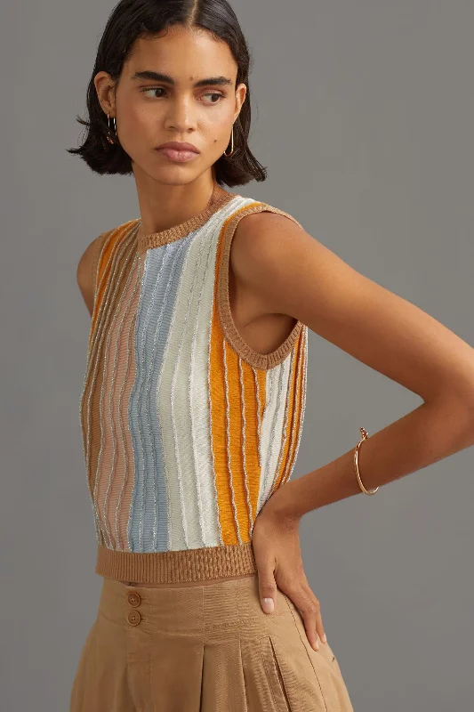 Shimmer Striped Knit Top - Silverado Stripe Dynamic Women's Moto