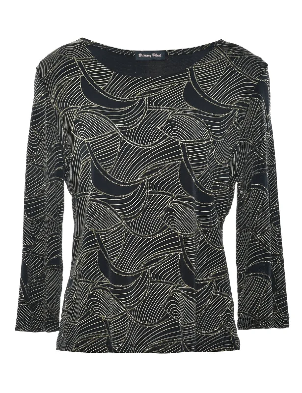 Metallic Evening Top - M Monochromatic Office Style