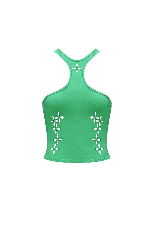 Renu Top - Green Cool Women's Distressed