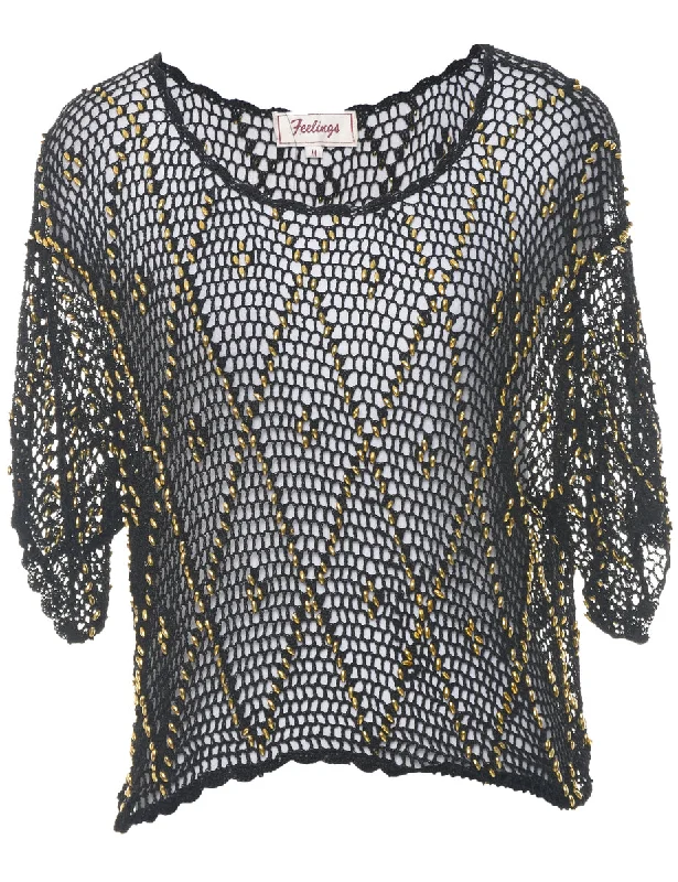Beaded Crochet Evening Top - M Youthful Women's Anime - inspired