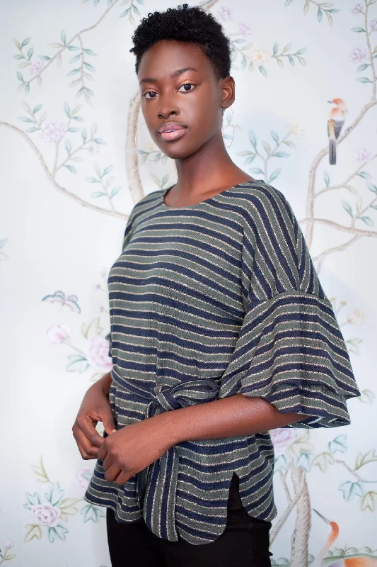 Laszlo Top - Ted Stripe Monochromatic Office Style