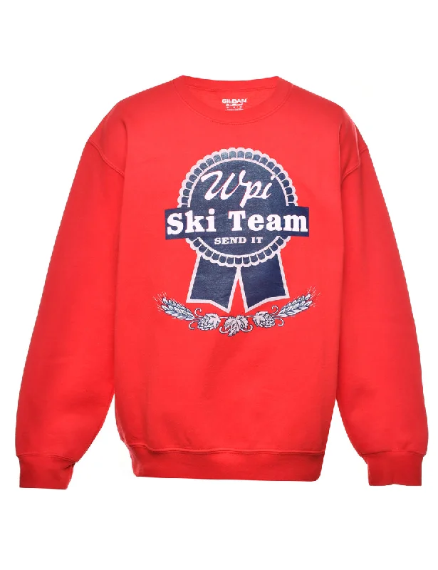 Ski Team Printed Sweatshirt - M Classic Women's Pin - striped