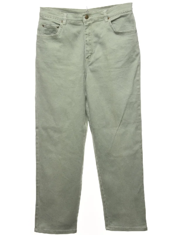 High Waist Tapered Light Green Jeans - W31 L28 Gym