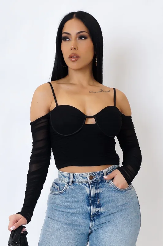 You Wish Crop Top  - Black Feminine Women's Style 